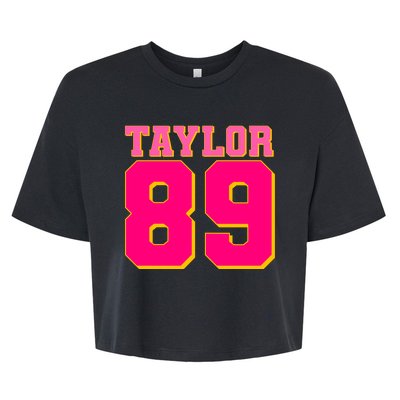 Taylor 89 Football Sports Music Fan Bella+Canvas Jersey Crop Tee