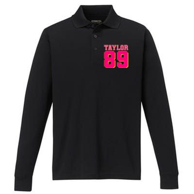 Taylor 89 Football Sports Music Fan Performance Long Sleeve Polo