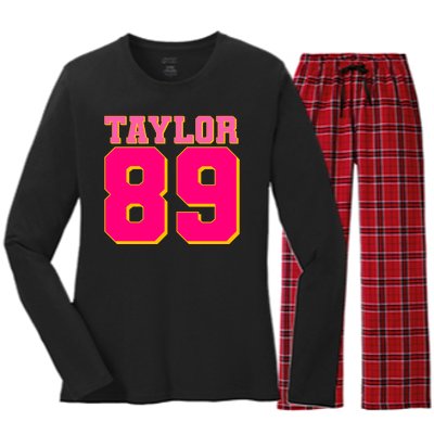 Taylor 89 Football Sports Music Fan Women's Long Sleeve Flannel Pajama Set 