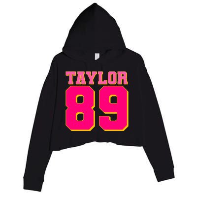 Taylor 89 Football Sports Music Fan Crop Fleece Hoodie