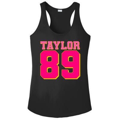 Taylor 89 Football Sports Music Fan Ladies PosiCharge Competitor Racerback Tank