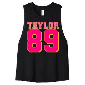 Taylor 89 Football Sports Music Fan Women's Racerback Cropped Tank