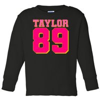 Taylor 89 Football Sports Music Fan Toddler Long Sleeve Shirt