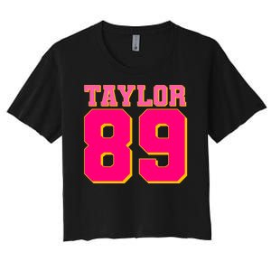 Taylor 89 Football Sports Music Fan Women's Crop Top Tee