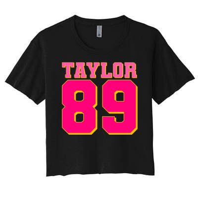 Taylor 89 Football Sports Music Fan Women's Crop Top Tee