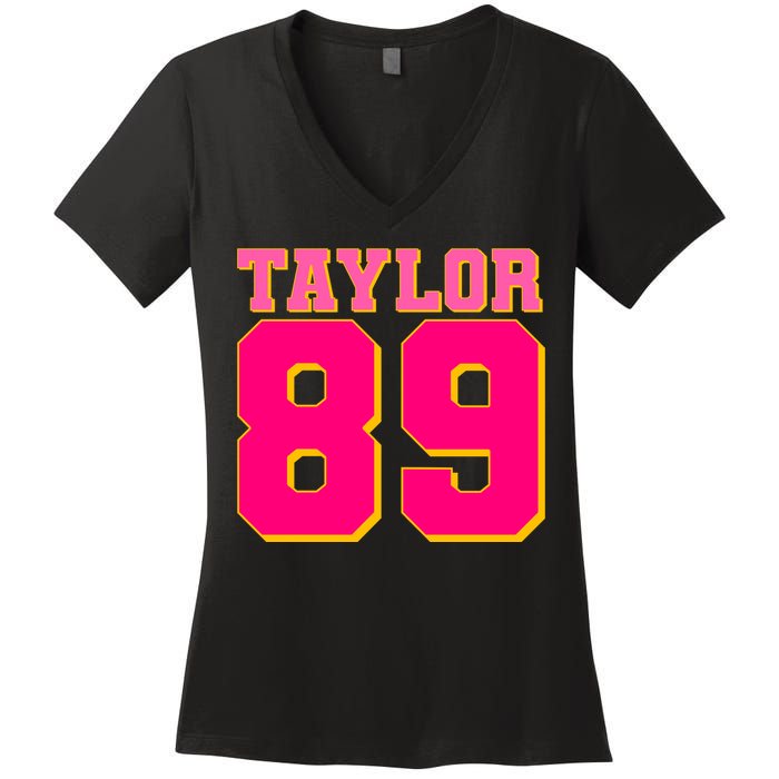 Taylor 89 Football Sports Music Fan Women's V-Neck T-Shirt