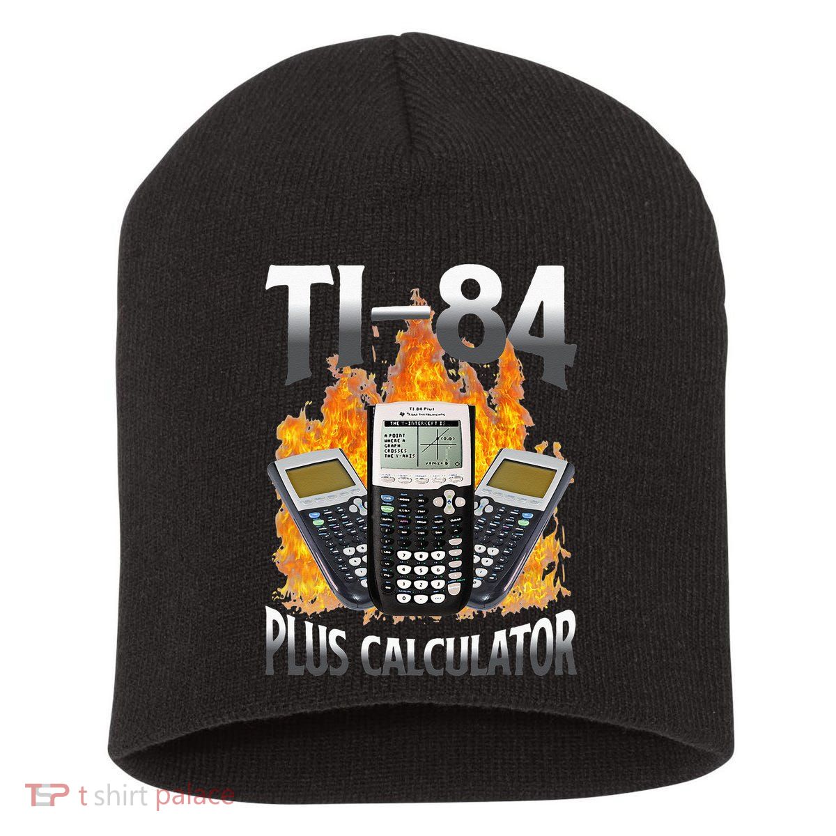 Ti 84 Plus Calculator Funny Math Teacher Short Acrylic Beanie
