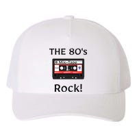 The 80's Rock ! Cassette Tape Black Print Yupoong Adult 5-Panel Trucker Hat