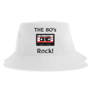 The 80's Rock ! Cassette Tape Black Print Sustainable Bucket Hat