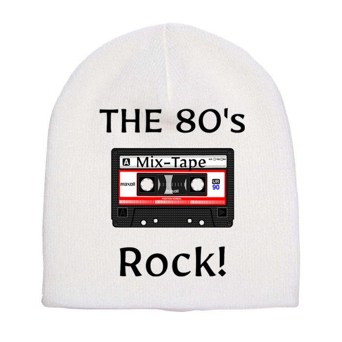 The 80's Rock ! Cassette Tape Black Print Short Acrylic Beanie