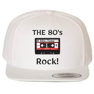 The 80's Rock ! Cassette Tape Black Print Wool Snapback Cap