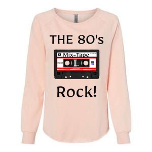 The 80's Rock ! Cassette Tape Black Print Gift Womens California Wash Sweatshirt