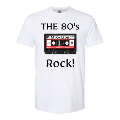 The 80's Rock ! Cassette Tape Black Print Gift Softstyle® CVC T-Shirt