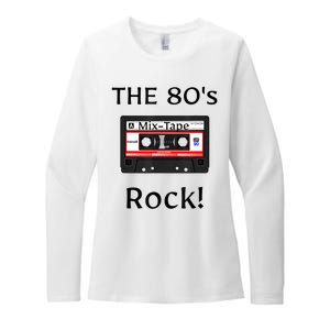 The 80's Rock ! Cassette Tape Black Print Gift Womens CVC Long Sleeve Shirt