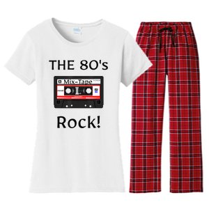 The 80's Rock ! Cassette Tape Black Print Gift Women's Flannel Pajama Set