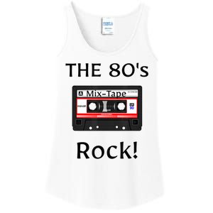 The 80's Rock ! Cassette Tape Black Print Gift Ladies Essential Tank