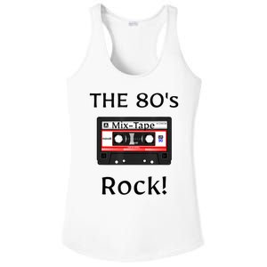 The 80's Rock ! Cassette Tape Black Print Gift Ladies PosiCharge Competitor Racerback Tank