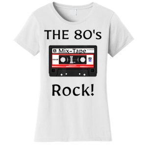 The 80's Rock ! Cassette Tape Black Print Gift Women's T-Shirt