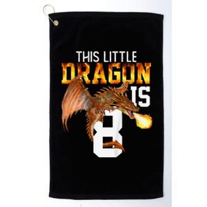 Turning 8 Year Old Birthday Gift Dragon 8th Bday Platinum Collection Golf Towel