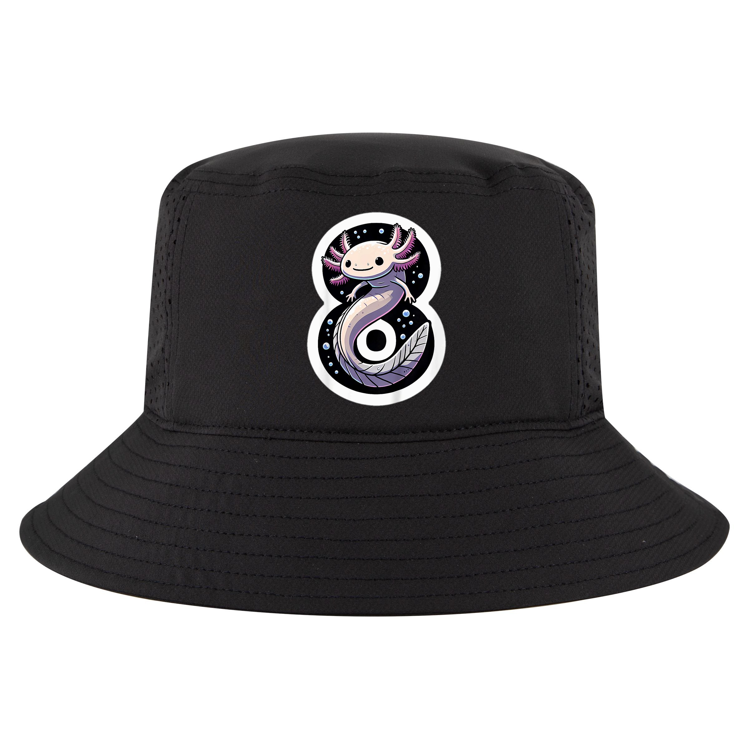 Turning 8 Years Old Axolotl Birthday Party 8th Boy Bday Girl Cool Comfort Performance Bucket Hat