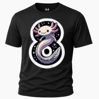 Turning 8 Years Old Axolotl Birthday Party 8th Boy Bday Girl Cooling Performance Crew T-Shirt