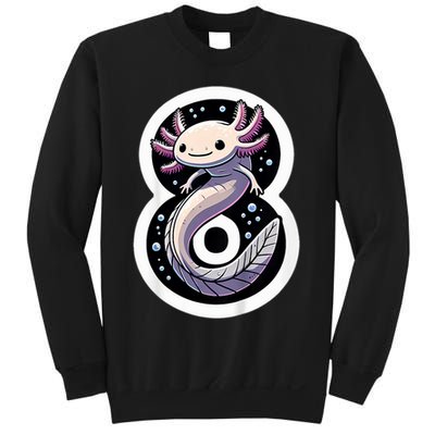 Turning 8 Years Old Axolotl Birthday Party 8th Boy Bday Girl Sweatshirt
