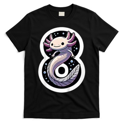 Turning 8 Years Old Axolotl Birthday Party 8th Boy Bday Girl T-Shirt