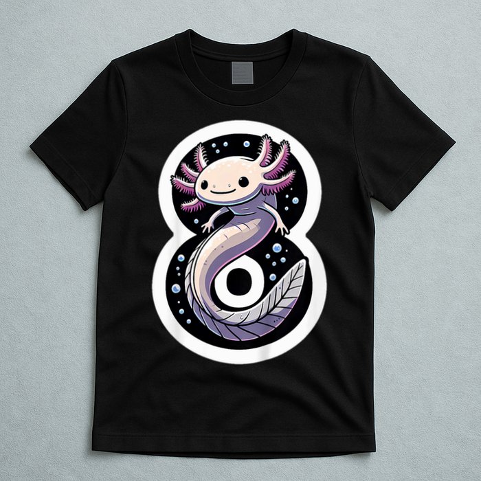Turning 8 Years Old Axolotl Birthday Party 8th Boy Bday Girl T-Shirt