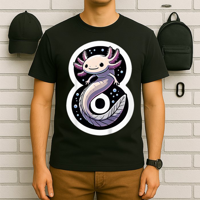 Turning 8 Years Old Axolotl Birthday Party 8th Boy Bday Girl T-Shirt