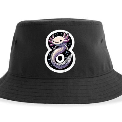 Turning 8 Years Old Axolotl Birthday Party 8th Boy Bday Girl Sustainable Bucket Hat