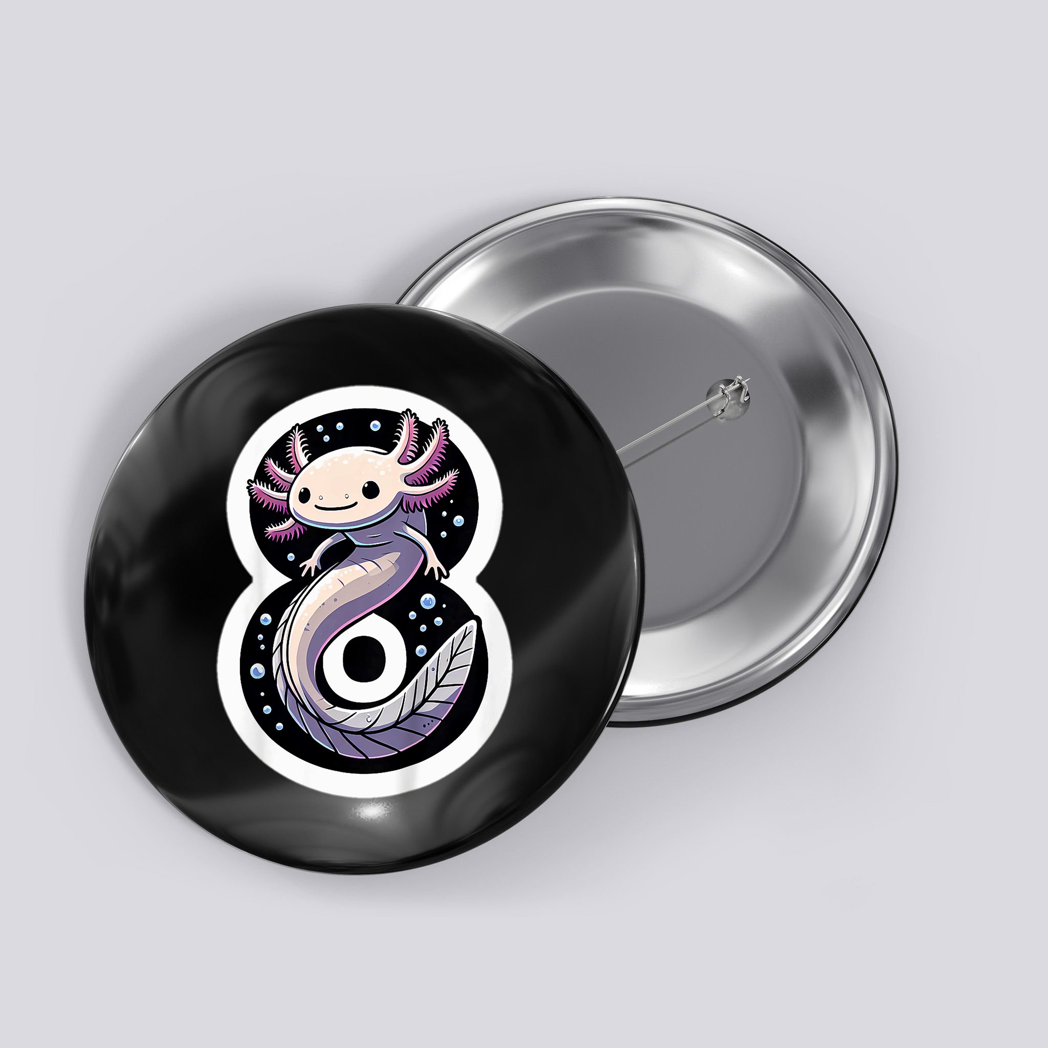 Turning 8 Years Old Axolotl Birthday Party 8th Boy Bday Girl Button