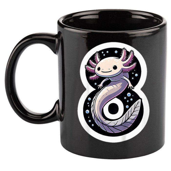 Turning 8 Years Old Axolotl Birthday Party 8th Boy Bday Girl 11oz C Handle Ceramic Mug