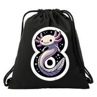 Turning 8 Years Old Axolotl Birthday Party 8th Boy Bday Girl Drawstring Bag