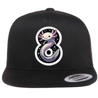 Turning 8 Years Old Axolotl Birthday Party 8th Boy Bday Girl Flat Bill Trucker Hat
