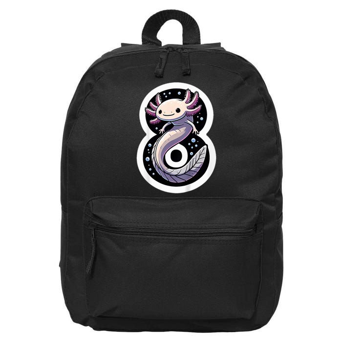 Turning 8 Years Old Axolotl Birthday Party 8th Boy Bday Girl 16 in Basic Backpack