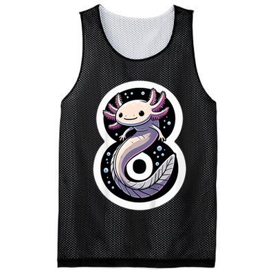 Turning 8 Years Old Axolotl Birthday Party 8th Boy Bday Girl Mesh Reversible Basketball Jersey Tank