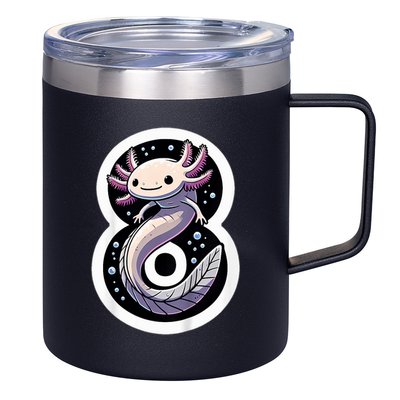 Turning 8 Years Old Axolotl Birthday Party 8th Boy Bday Girl 12oz Stainless Steel Coffee Mug