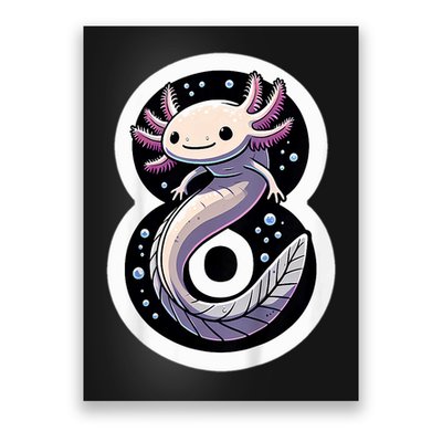 Turning 8 Years Old Axolotl Birthday Party 8th Boy Bday Girl Poster
