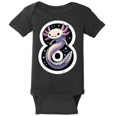 Turning 8 Years Old Axolotl Birthday Party 8th Boy Bday Girl Baby Bodysuit