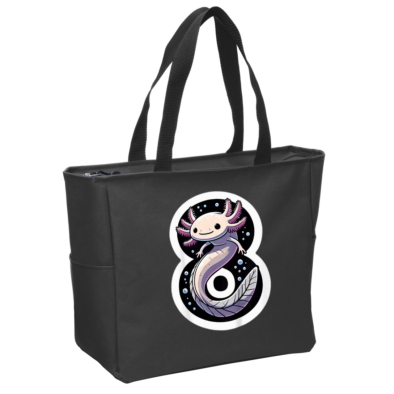 Turning 8 Years Old Axolotl Birthday Party 8th Boy Bday Girl Zip Tote Bag