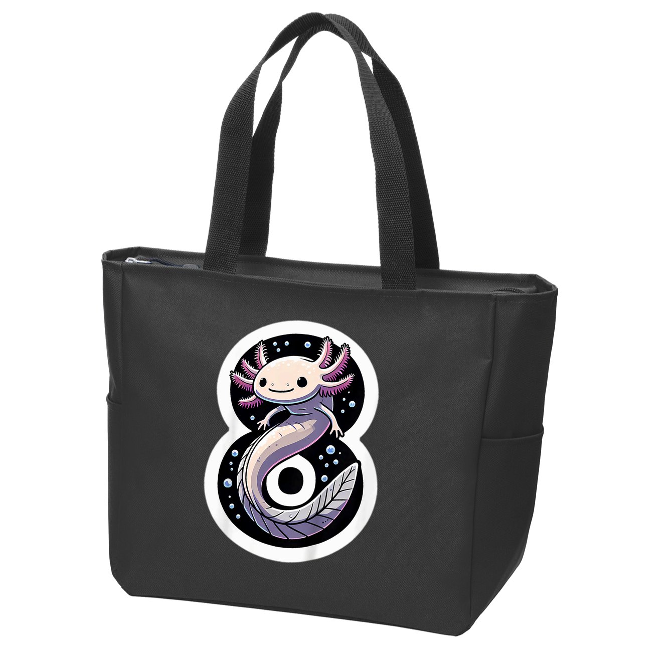 Turning 8 Years Old Axolotl Birthday Party 8th Boy Bday Girl Zip Tote Bag