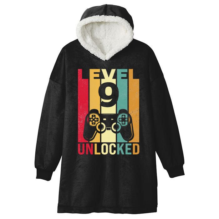 Ten 9yr 9 Birthday Son Funny Gamer 9th Years Old Hooded Wearable Blanket