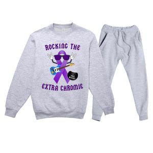 Trisomy 9 Awareness Day Rocking The Extra Chromie Chromosome Premium Crewneck Sweatsuit Set