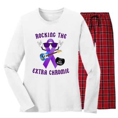 Trisomy 9 Awareness Day Rocking The Extra Chromie Chromosome Women's Long Sleeve Flannel Pajama Set 