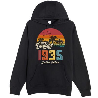 Tropical 90th Birthday Vintage 1935 Limited Edition Premium Pullover Hoodie