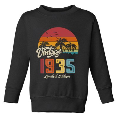 Tropical 90th Birthday Vintage 1935 Limited Edition Toddler Sweatshirt
