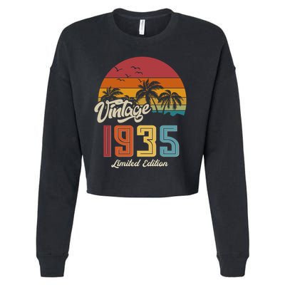 Tropical 90th Birthday Vintage 1935 Limited Edition Cropped Pullover Crew
