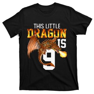 Turning 9 Year Old Birthday Gift Dragon 9th Bday Premium T-Shirt