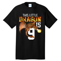 Turning 9 Year Old Birthday Gift Dragon 9th Bday Premium Tall T-Shirt