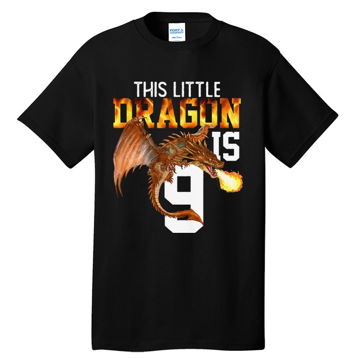 Turning 9 Year Old Birthday Gift Dragon 9th Bday Premium Tall T-Shirt